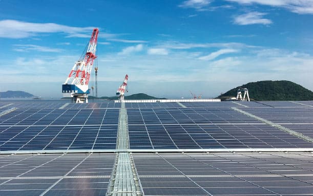 Operation of a solar-powered shipyard,
the largest in the world at 19 megawatts